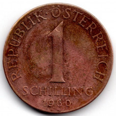 1 шиллинг 1960 Австрия - 1 schilling 1960 Austria, из оборота