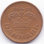 50 эре 1989 Дания - 50 ore 1989 Denmark, из оборота