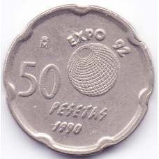 50 песет 1990 Испания - 50 pesetas 1990 Spain, из оборота