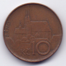 10 крон 1994 Чехия - 10 korun 1994 Czech Republic, из оборота