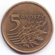 5 грошей 2005 Польша - 5 groszy 2005 Poland, из оборота