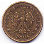 5 грошей 2005 Польша - 5 groszy 2005 Poland, из оборота