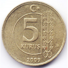 5 куруш 2009 Турция - 5 kurush 2009 Turkey, из оборота