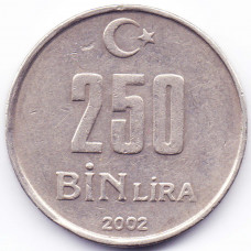 250.000 лир 2002 Турция - 250.000 lire 2002 Turkey, из оборота