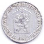 10 геллеров 1967 Чехословакия - 10 hellers 1967 Czechoslovakia, из оборота