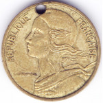 5 сантимов 1982 Франция - 5 centimes 1982 France, из оборота