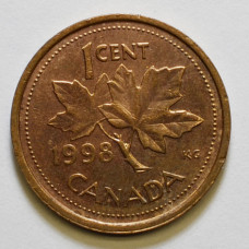 1 цент 1998 Канада - 1 cent 1998 Canada, из оборота