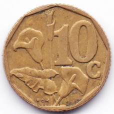 10 центов 1997 ЮАР - 10 cents 1997 South Africa, из оборота