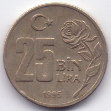 25.000 лир 1995 Турция - 25.000 lira 1995 Turkey, из оборота