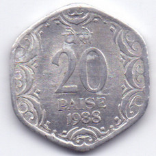 20 пайс 1988 Индия - 20 paise 1988 India, из оборота