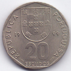 20 эскудо 1999 Португалия - 20 escudos 1999 Portugal, из оборота