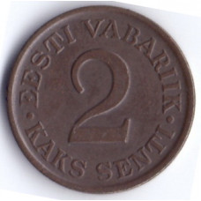 2 сента 1934 Эстония - 2 senti 1934 Eesti Vabariik