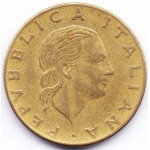 200 лир 1981 Италия - 200 lire 1981 Italy, из оборота