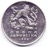 5 крон 1994 Чехия - 5 korun 1994 Czech Republic, из оборота