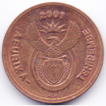 2 цента 2001 ЮАР - 2 cents 2001 South Africa, из оборота