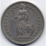 2 франка 1994 Швейцария - 2 francs 1994 Switzerland, из оборота