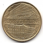 200 лир 1996 Италия - 200 lire 1996 Italy, из оборота