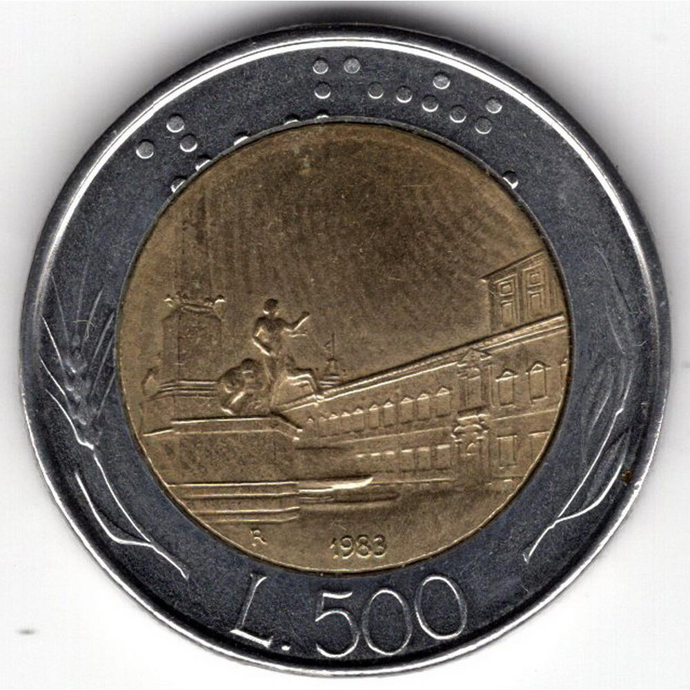 500 лир в рублях на сегодня. Италия 500 лир 1982-2001.
