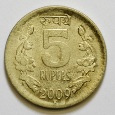 5 рупий 2009 Индия - 5 rupees 2009 India, из оборота