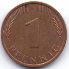 1 пфенниг 1985 Германия - 1 pfennig 1985 Germany, G, из оборота