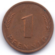 1 пфенниг 1984 Германия - 1 pfennig 1984 Germany, G, из оборота