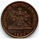 1 цент 1999 Тринидад и Тобаго - 1 cent 1999 Trinidad and Tobago, из оборота
