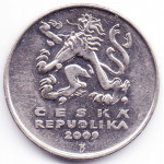 5 крон 2009 Чехия - 5 korun 2009 Czech Republic, из оборота