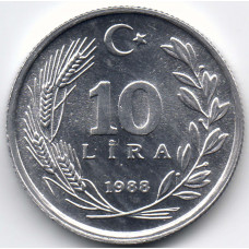 10 лир 1988 Турция - 10 lir 1988 Turkey, из оборота