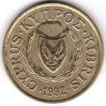 10 центов 1992 Кипр - 10 cents 1992 Cyprus, из оборота