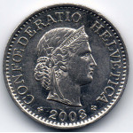 10 раппенов 2003 Швейцария - 10 rappenes 2003 Switzerland, из оборота