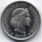 10 раппенов 2010 Швейцария - 10 rappenes 2010 Switzerland, из оборота