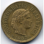 5 раппенов 1987 Швейцария - 5 rappenes 1987 Switzerland, из оборота