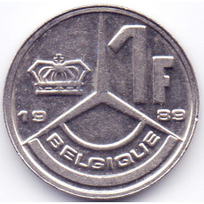 1 франк 1989 Бельгия - 1 franc 1989 Belgium, Q, из оборота