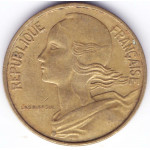 10 сантимов 1969 Франция - 10 centimes 1969 France, из оборота