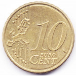 10 евроцентов 2008 года Кипр - 10 euro cents 2008 Cyprus, из оборота