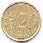 20 евроцентов 2008 года Кипр - 20 euro cents 2008 Cyprus, из оборота