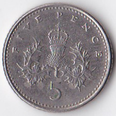 5 пенсов 1991 Великобритания - 5 pence 1991 Great Britain