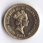 1 фунт 2006 Остров Святой Елены и острова Вознесения - 1 pound 2006 Saint Helena, Ascension