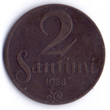 2 сантима 1928 Латвия - 2 santimi 1928 Latvia