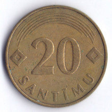 20 сантимов 1992 Латвия - 20 santimu 1992 Latvia