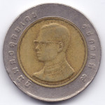10 бат 2002 Таиланд - 10 baht 2002 Thailand, из оборота