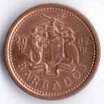 1 цент 2007 Барбадос - 1 cent 2007 Barbados, из оборота