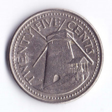 25 центов 1990 Барбадос