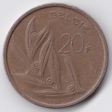 20 франков 1981 Бельгия - 20 francs 1981 Belgium (BELGIE)