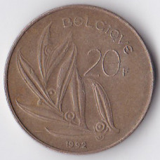 20 франков 1992 Бельгия - 20 francs 1992 Belgium (BELGIQUE)