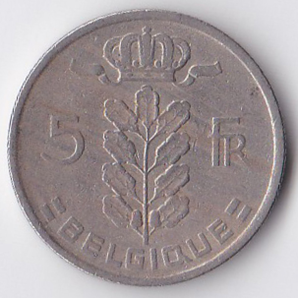 5 франков 1971 Бельгия - 5 francs 1971 Belgium, BELGIQUE