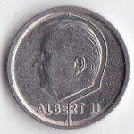 Монета 1 франк 1995 Бельгия - 1 franc 1995 Belgium, BELGIE   