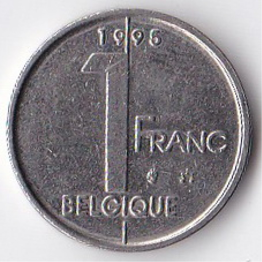 Монета 1 франк 1995 Бельгия - 1 franc 1995 Belgium, BELGIE   
