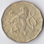 20 крон 1993 Чехия - 20 korun 1993 Czech Republic, из оборота