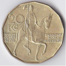 20 крон 1993 Чехия - 20 korun 1993 Czech Republic, из оборота